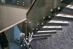 Стеклянные перила для колодезных лестниц в Казани. Готовые проекты ПерилаГлавСнаб - фото 6