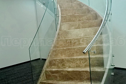 Стеклянные перила для винтовых лестниц в Казани. Готовые проекты ПерилаГлавСнаб - фото 4