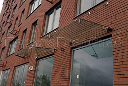 Стеклянные козырьки на вантах в Казани. Готовые проекты ПерилаГлавСнаб - фото 6