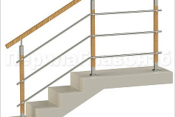 Перила и ограждения из нержавейки и дерева в Казани. Готовые проекты ПерилаГлавСнаб - фото 30