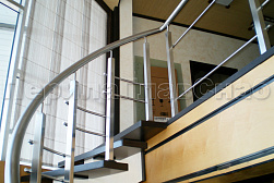 Перила и ограждения из нержавеющей стали с двумя ригелями в Казани. Готовые проекты ПерилаГлавСнаб - фото 3