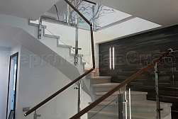 Стеклянные перила для винтовых лестниц в Казани. Готовые проекты ПерилаГлавСнаб - фото 11