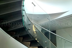 Стеклянные перила для винтовых лестниц в Казани. Готовые проекты ПерилаГлавСнаб - фото 8