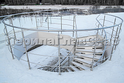 Ограждения из нержавеющей стали с тремя ригелями в Казани. Готовые проекты ПерилаГлавСнаб - фото 2