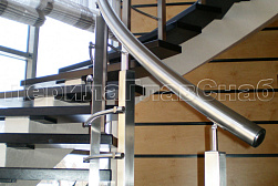 Перила и ограждения из нержавеющей стали с двумя ригелями в Казани. Готовые проекты ПерилаГлавСнаб - фото 2